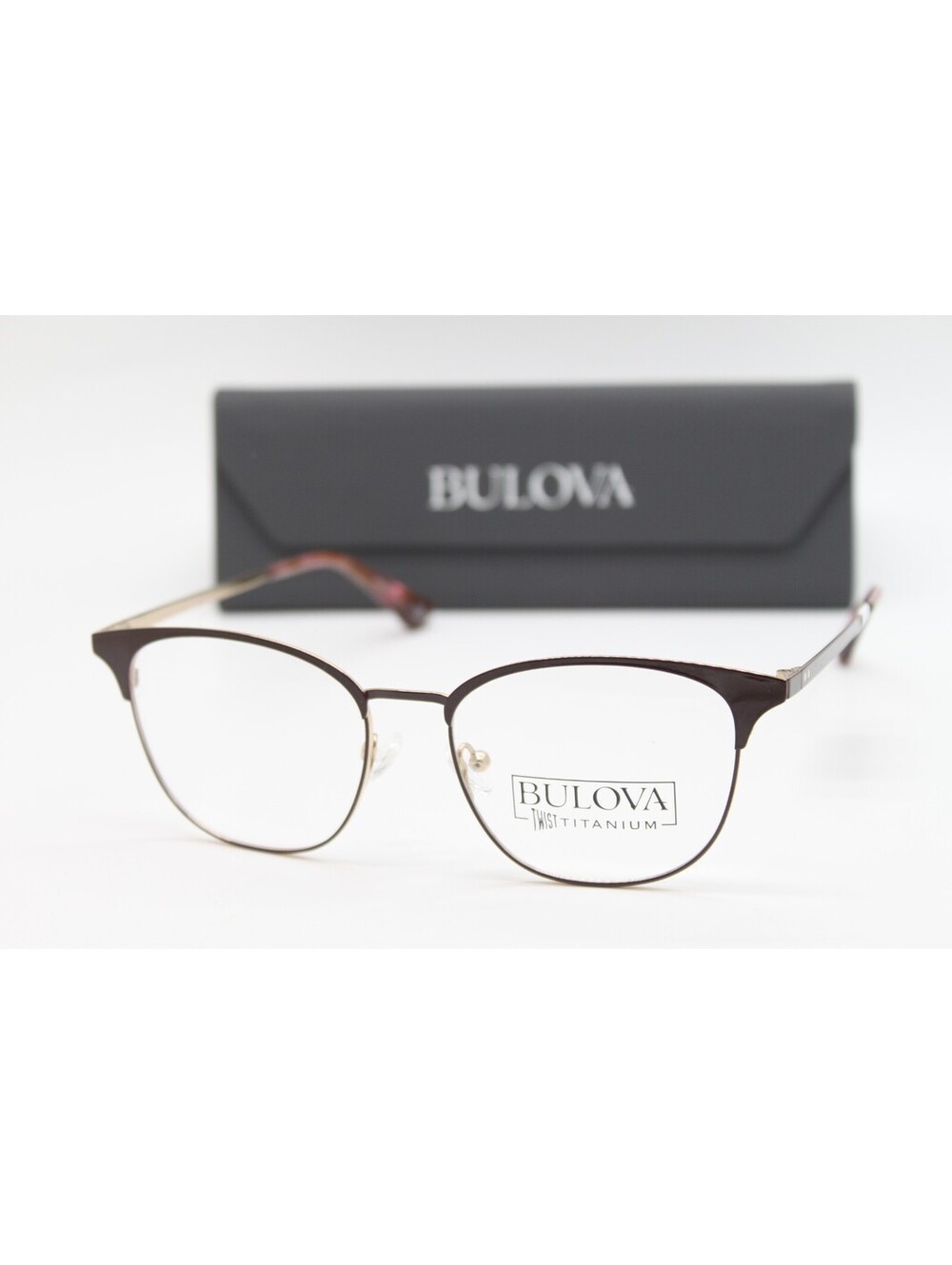 NEW BULOVA FINSBURY CINNAMON GOLD TITANIUM AUTHENTIC EYEGLASSES W/CASE 51-16-140